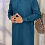 Bamboo Silk Panjabi for Men - Green color - Rubaaba Panjabi