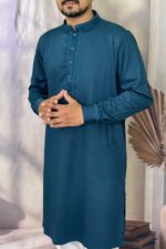 Bamboo Silk Panjabi for Men - Green color - Rubaaba Panjabi