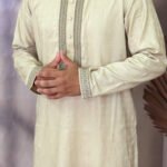 Cotton Panjabi for Men - Brown color - Rubaaba Panjabi