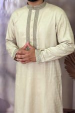 Cotton Panjabi for Men - Brown color - Rubaaba Panjabi