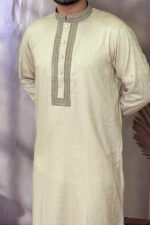 Cotton Panjabi for Men - Brown color - Rubaaba Panjabi - Image 4