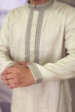 Cotton Panjabi for Men - Brown color - Rubaaba Panjabi - Image 2