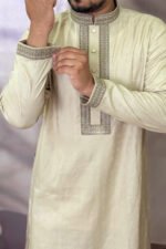 Cotton Panjabi for Men - Brown color - Rubaaba Panjabi - Image 3
