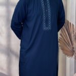 Pakistan Cotton Panjabi for Men - Blue Rubaaba Panjabi