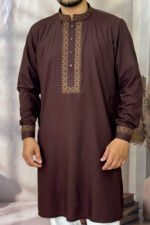 Pakistan Cotton Panjabi for Men - Coffee - Rubaaba Panjabi