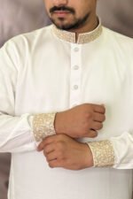 Tencel Panjabi for Men - White color - Rubaaba Panjabi - Image 4