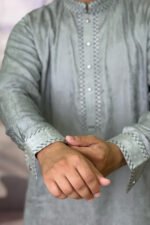 Tencel Panjabi for Men - Ash color - Rubaaba Panjabi - Image 3