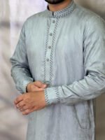 Tencel Panjabi for Men - Ash color - Rubaaba Panjabi - Image 2