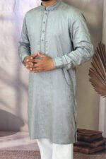 Tencel Panjabi for Men - Ash color - Rubaaba Panjabi