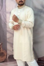 Tencel Panjabi for Men - Brown color - Rubaaba Panjabi - Image 2