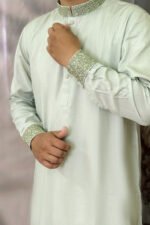 Tencel Panjabi for Men - Olive color - Rubaaba Panjabi - Image 2