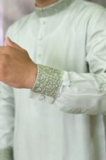 Tencel Panjabi for Men - Olive color - Rubaaba Panjabi - Image 4