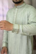 Tencel Panjabi for Men - Olive color - Rubaaba Panjabi - Image 4