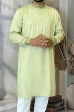 Tencel Panjabi for Men - Yellow color - Rubaaba Panjabi