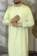 Tencel Panjabi for Men - Yellow color - Rubaaba Panjabi - Image 3