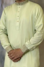 Tencel Panjabi for Men - Yellow color - Rubaaba Panjabi - Image 5